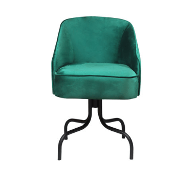 CADEIRA CURVA NEW VELUDO VERDE PE FERRO 54x80x55cm