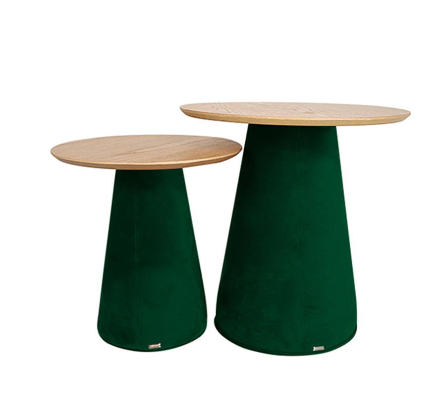 MESA LATERAL CJ 2 PLATNER SOFT VERDE CARV NAT D60X60/D50X52