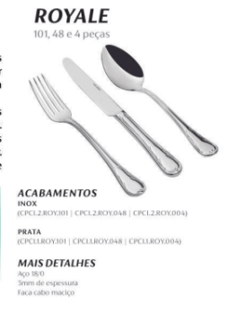 FAQUEIRO ROYALE 101 PEÇAS INOX 