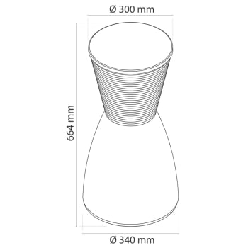 Banqueta NOBE colorida - Taça Grande Inferior Polipropileno + Cone Superior com Tampa Polipropileno