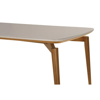 MESA DE JANTAR MERU 220cm TAMPO DE VIDRO